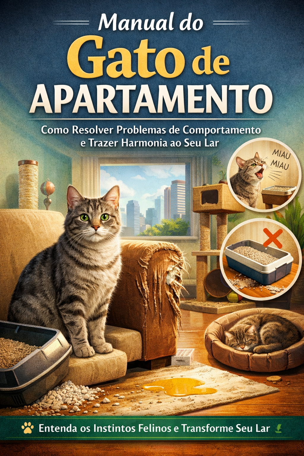 Mockup do E-book Manual do Gato de Apartamento